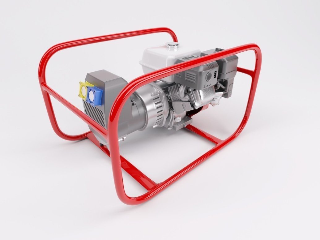 Red gas powered generator